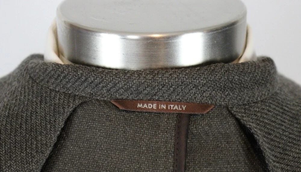 $1650 Canali Blazer 48 R (58 EU) Mens Brown Wool Cotton Nuvola Trim Sport Coat